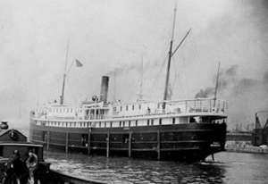 While skippering the steam propeller passenger and freight ship Iowa, Capt. John Raleigh rammed and sank the yacht schooner Hawthorne in August 1896. Photo courtesy http://steamshipphotos.com 